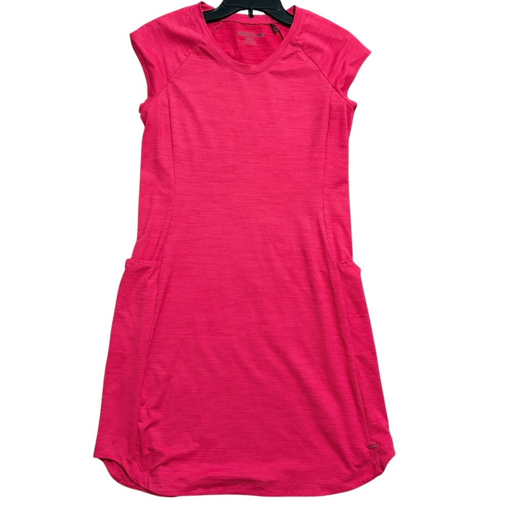 Toad&Co Womens S Tech Tomboy Dress Pink Short Sleeve Pockets Active Gorpcore